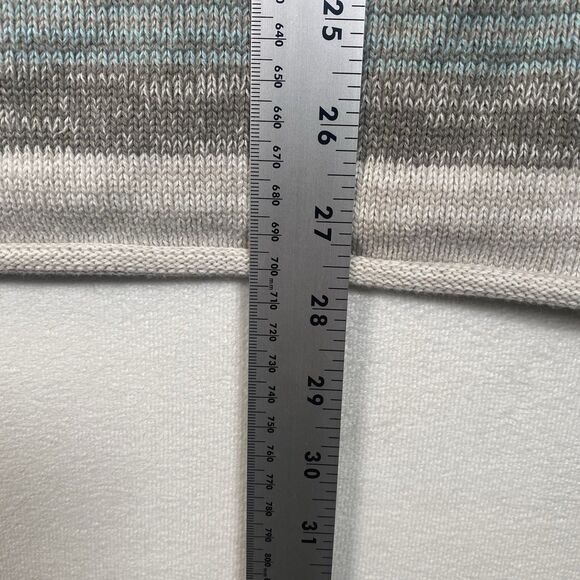 Eddie Bauer Women’s XL Blue Gray Striped Cotton Knit Sweater Pullover - Picture 9 of 10